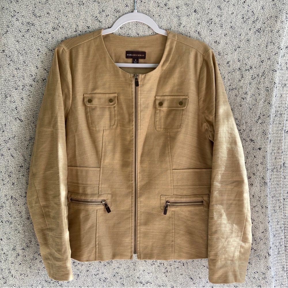 Dana Buchman Tan Linen Blend Jacket